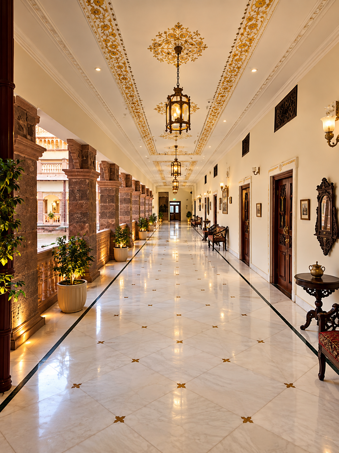 Heritage hotel interior at MPT Samrat Vikramaditya The Heritage